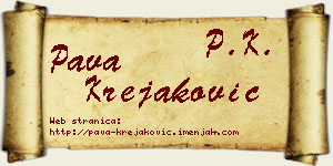 Pava Krejaković vizit kartica